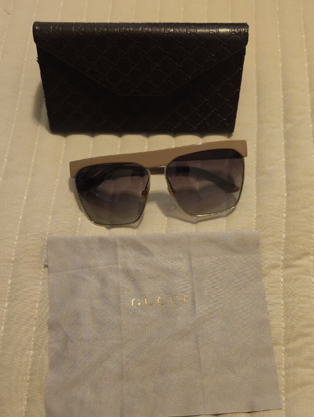 Gucci  Sunglasses with Gold Accents and Gradient Lenses